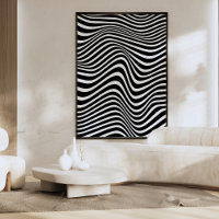 Abstract pattern with black and white wavy lines