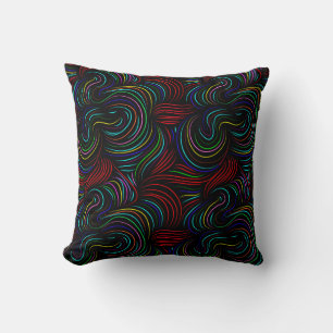 Abstract pattern with multicolored stripes cushion