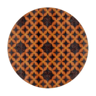 Abstract Pattern with Orange Geometric Petals Cutting Board