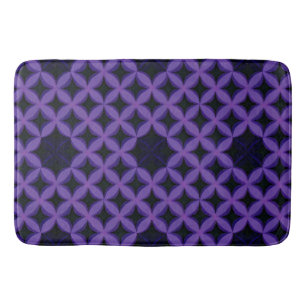 Abstract Pattern with Purple Geometric Petals Bath Mat