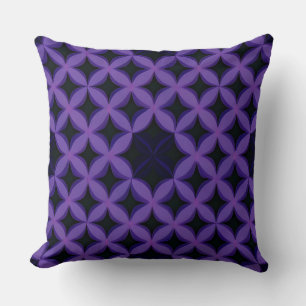 Abstract Pattern with Purple Geometric Petals Cushion