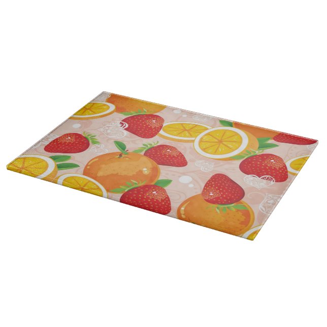 Abstract pattern with strawberry cutting board (Corner)