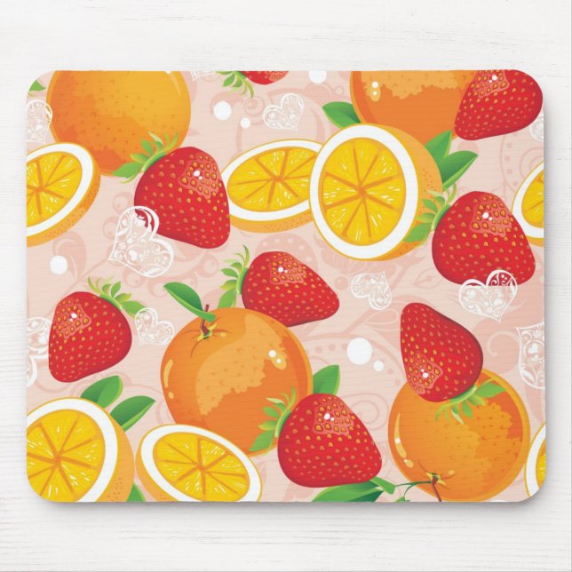 Abstract pattern with strawberry mouse pad (Front)