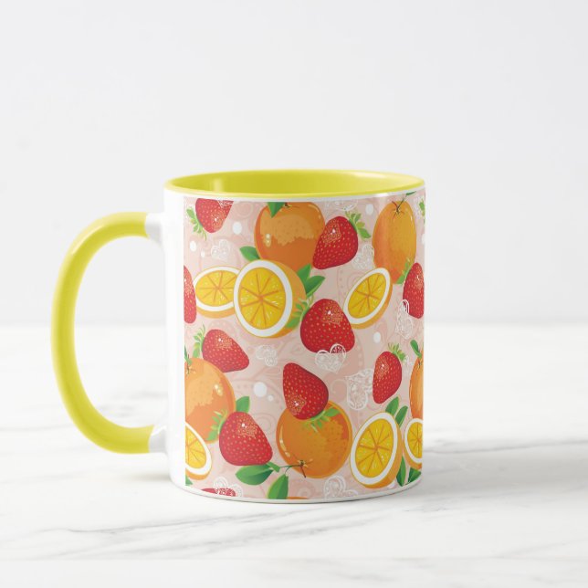 Abstract pattern with strawberry mug (Left)