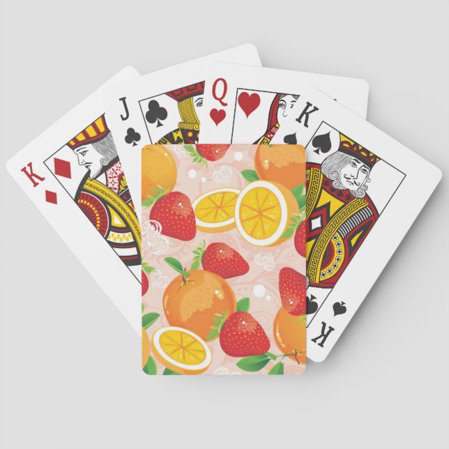 Abstract pattern with strawberry playing cards (Back)