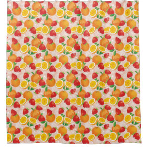 Abstract pattern with strawberry shower curtain
