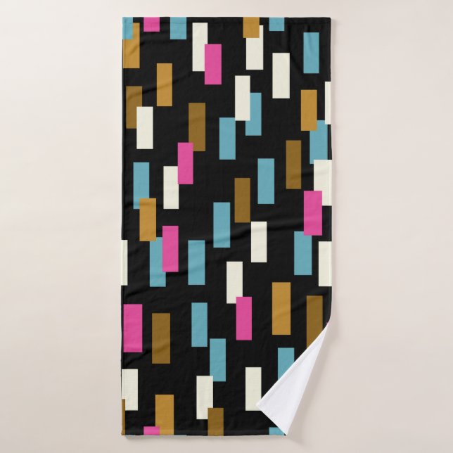 Abstract pattern with textured geometric shapes. a bath towel (Bath Towel)