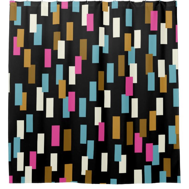 Abstract pattern with textured geometric shapes. a shower curtain (Front)