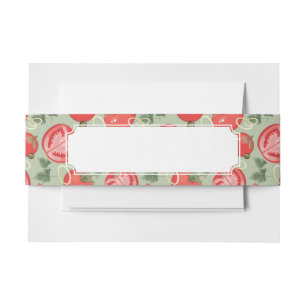 Abstract pattern with tomato invitation belly band