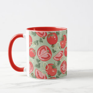 Abstract pattern with tomato mug