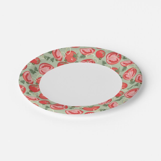 Abstract pattern with tomato paper plate (Angled)