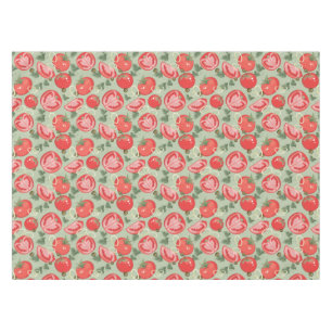 Abstract pattern with tomato tablecloth