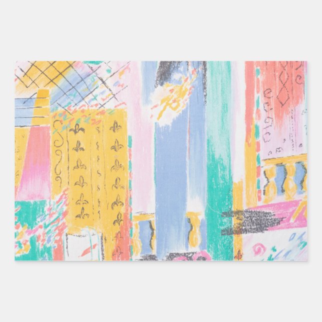 Abstract pattern wrapping paper sheet (Front)