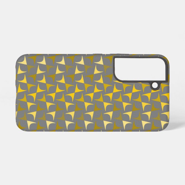 Abstract Pattern Yellow and Grey Samsung Galaxy S22 Case (Back Horizontal)