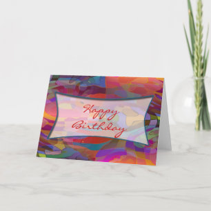 Abstract Pattern & your text   Happy Birthday Card