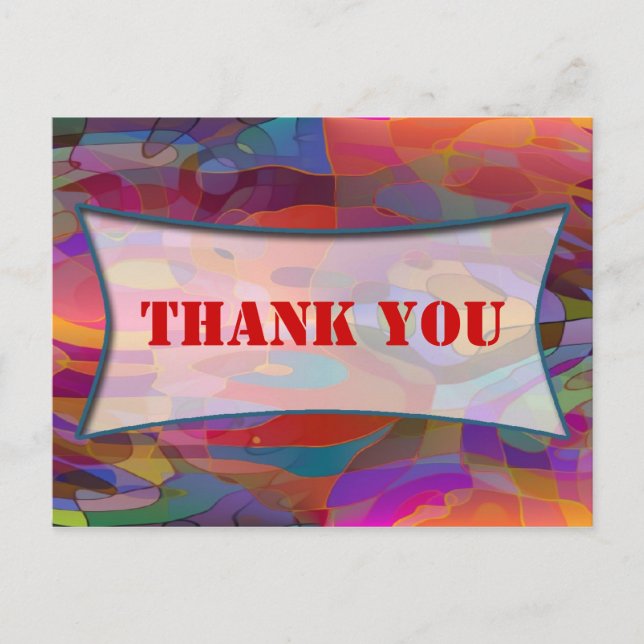 Abstract Pattern & your text | THANK YOU Postcard (Front)
