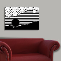 Abstract Patterned Black & White Torn