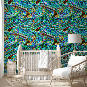 Abstract Patterns Blue Multicolor Boho Colourful Wallpaper