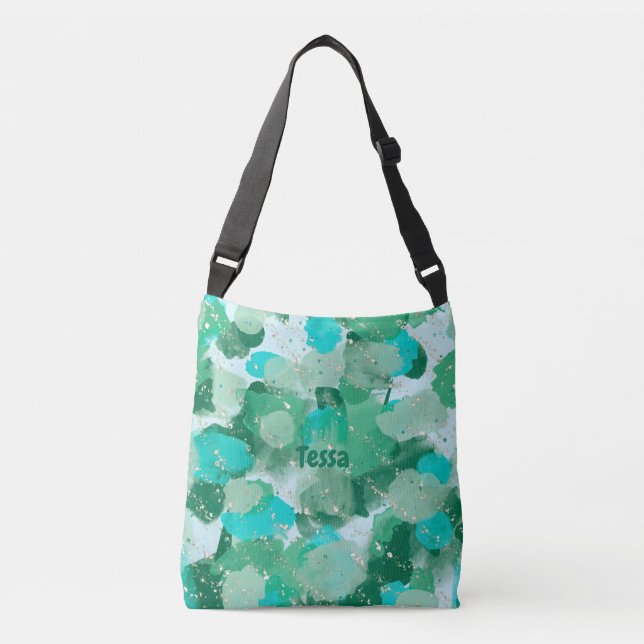 Abstract Patterns Brush Strokes Personalised Gift Crossbody Bag (Front)