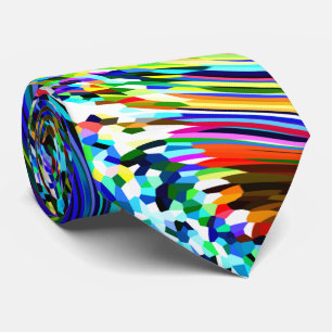 Abstract Patterns Teal Multicolor Colourful Bright Tie