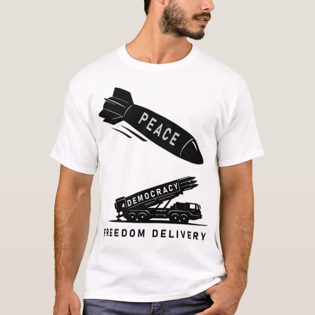 Abstract Peace Freedom Delivery Minimalist Art  T-Shirt (Front)