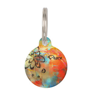 Abstract Peace Pet Tag