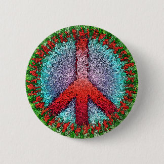 Abstract Peace Sign 6 Cm Round Badge