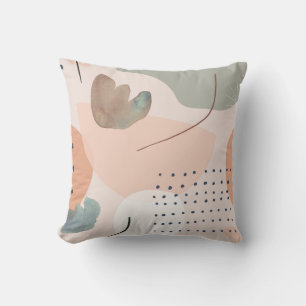 Abstract Peach and Earthy Tones Art Cushion