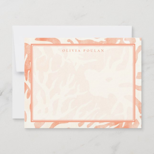 Abstract Peach Coral Card (Front)