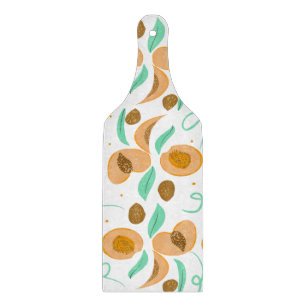 Abstract Peach Fruit Slices Hand Drawn Pattern Cutting Board