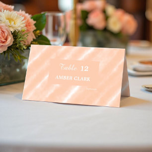 Abstract Peach Fuzz Watercolor Modern Minimalist Place Card