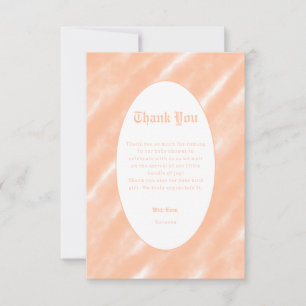 Abstract Peach Fuzz Watercolor Modern Minimalist Thank You Card