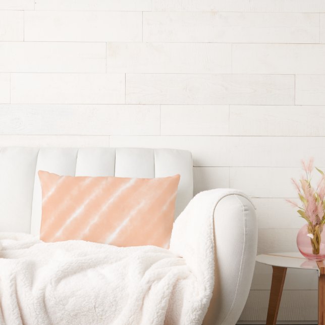 Abstract Peach Fuzz Watercolor Pattern Modern  Lumbar Cushion (Couch)