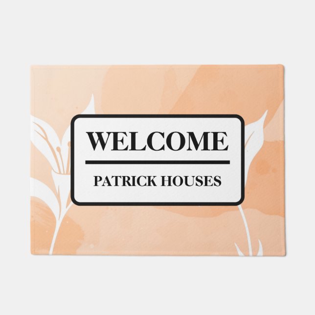 Abstract Peach Lily Artistic Doormat (Front)