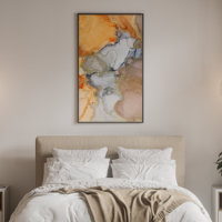 Abstract Peach Orange Black Gold Alcohol Ink