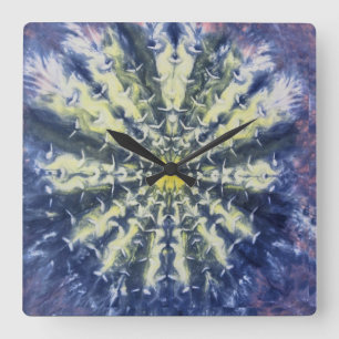 Abstract Peacock Feather Clock