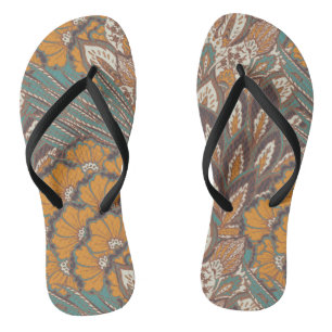 Abstract Peacock Feather Pattern Jandals