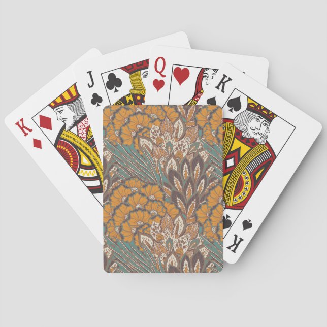 Abstract Peacock Feather Pattern Playing Cards (Back)