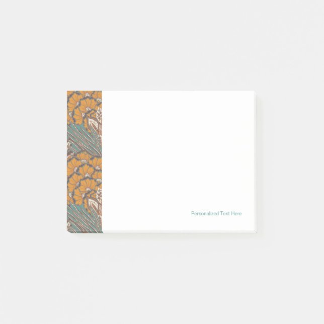 Abstract Peacock Feather Pattern Post-it Notes (Front)