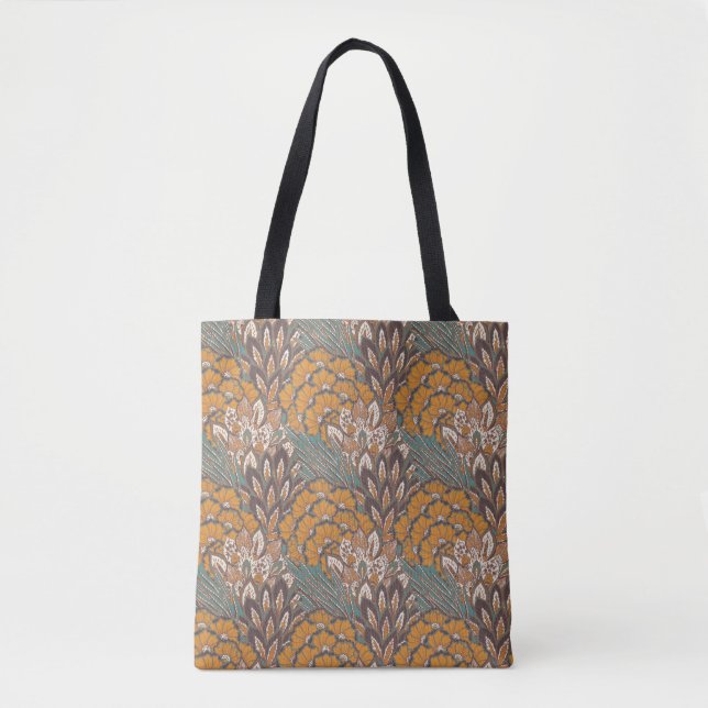 Abstract Peacock Feather Pattern Tote Bag (Front)