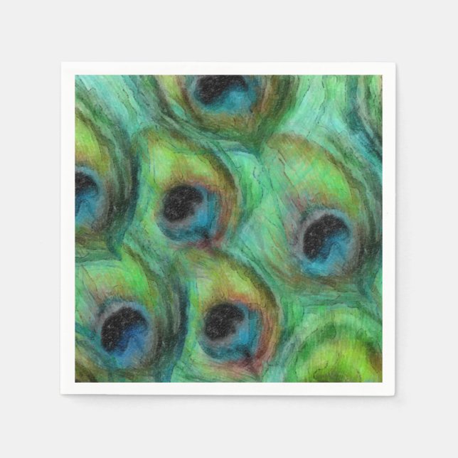 Abstract Peacock Feathers Napkin (Front)