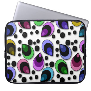 Abstract Peacock Feathers Pattern Laptop Sleeve