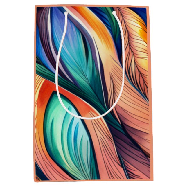 Abstract Peacock Medium Gift Bag (Front)
