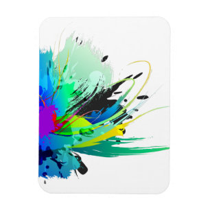Abstract Peacock Paint Splatters Magnet