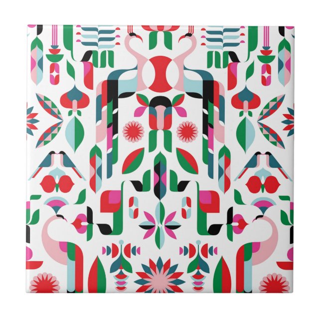 Abstract Peacock Tile (Front)