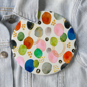 Abstract Pebble Gold Glitter Art 6 Cm Round Badge