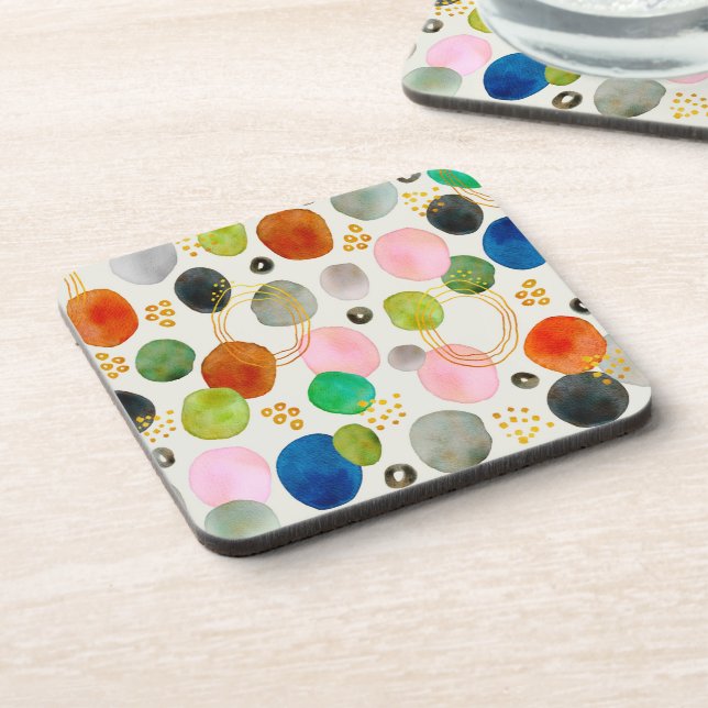 Abstract Pebble Gold Glitter Art Coaster (Left Side)