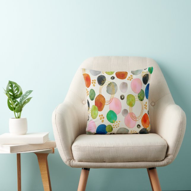 Abstract Pebble Gold Glitter Art Cushion (Chair)
