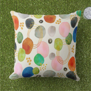 Abstract Pebble Gold Glitter Art Cushion