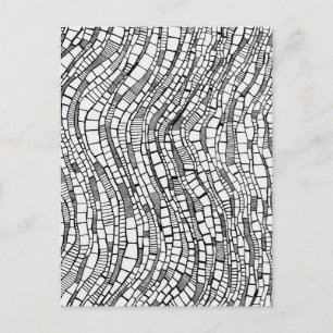 Abstract Pen & Ink Geometric Rectangles Postcard
